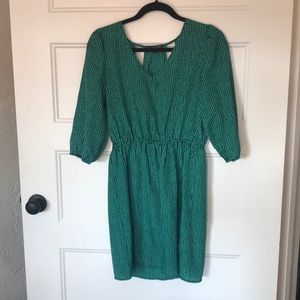 Green and Black Striped Dress